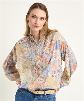 0039 ITALY blouse voile koraalprint