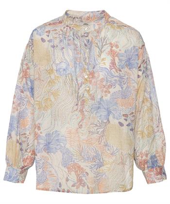 0039 ITALY blouse voile koraalprint