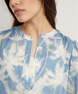 0039 ITALY cotton voile blouse palmbomen Anni