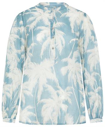 0039 ITALY cotton voile blouse palmbomen Anni