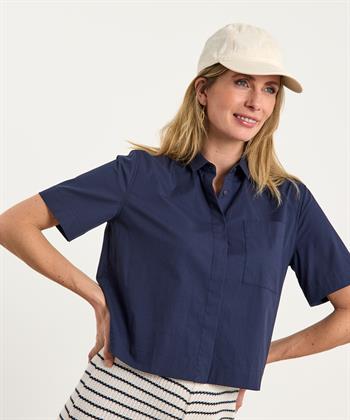 0039 ITALY korte poplin blouse