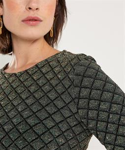 Ana Alcazar lurex ruitmotief jurk