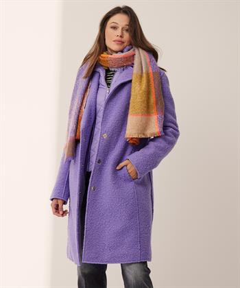 Beaumont bouclé mantel met inzetstuk Tara