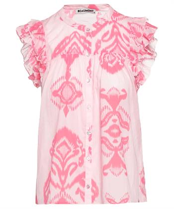 Beaumont mouwloze blouse ikatprint