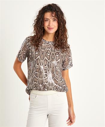 Beaumont pailletten shirt slangenprint Pepper