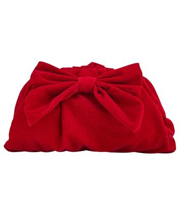 Beck Söndergaard velvet clutch met strik Bonita