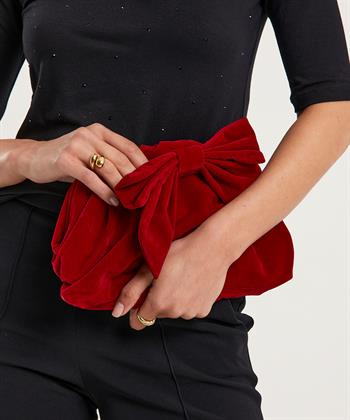 Beck Söndergaard velvet clutch met strik Bonita