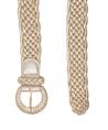 BeOne elastische gevlochten riem metallic