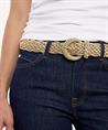 BeOne elastische gevlochten riem metallic