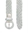 BeOne elastische gevlochten riem metallic
