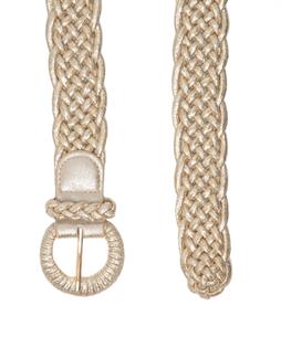 BeOne elastische gevlochten riem metallic