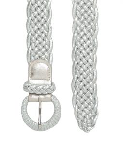 BeOne elastische gevlochten riem metallic