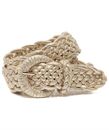 BeOne elastische gevlochten riem metallic