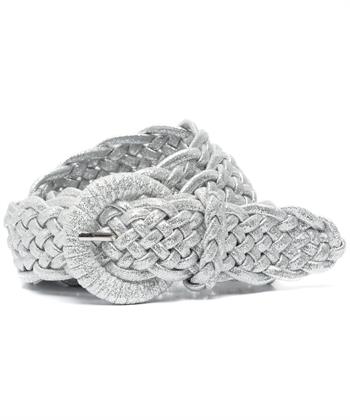 BeOne elastische gevlochten riem metallic