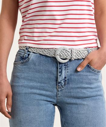 BeOne elastische gevlochten riem metallic