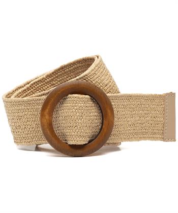 BeOne elastische riem houten gesp