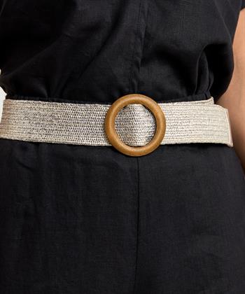 BeOne elastische riem houten gesp