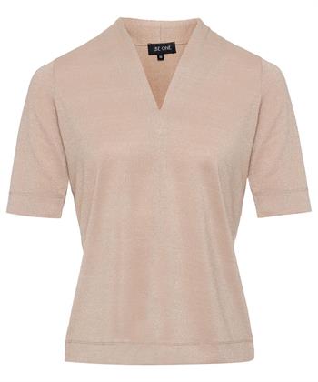 BeOne Essentials tulpshirt lurex korte mouw