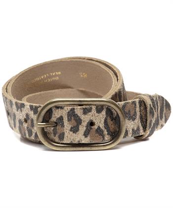 BeOne riem panter metallic ovale gesp