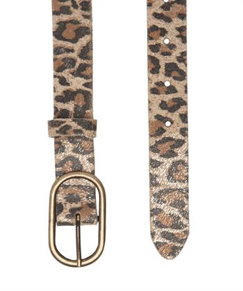 BeOne riem panter metallic ovale gesp