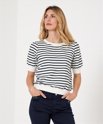 BeOne sweater korte mouw streep