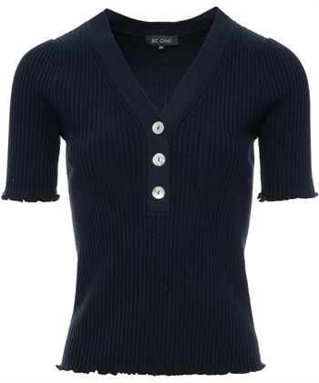 BeOne truitje V-hals ribknit