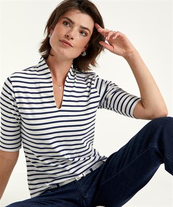 BeOne tulpshirt korte mouw Bretonse streep