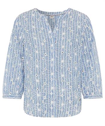 Brax blouse broderie strepen Velia