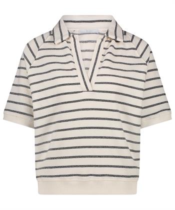 By-Bar badstof polo sweater strepen Harper
