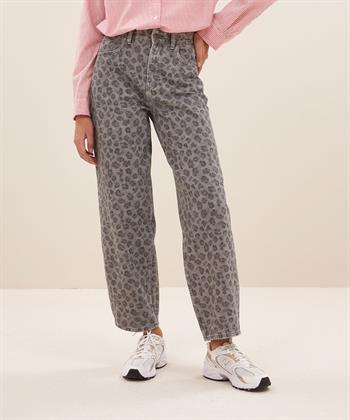 By-Bar barrel leg jeans Lew Grey Cheetah