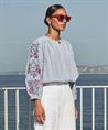 By-Bar blouse pinstripe borduursel Becky
