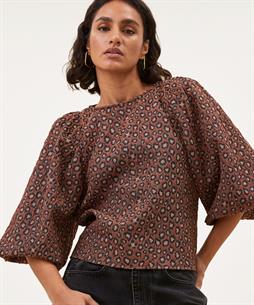By-Bar blouse pofmouw pantermotief Zasu