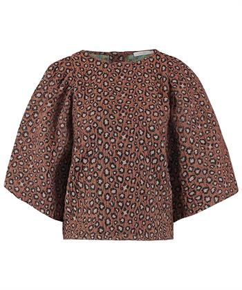 By-Bar blouse pofmouw pantermotief Zasu