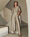 By-Bar glanzende wide leg broek Benji Gloss