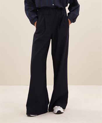 By-Bar pull-on wide leg broek streepjes Benji Kingsblue