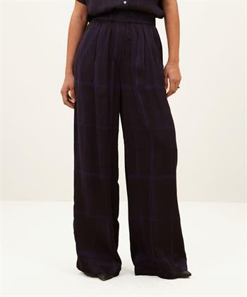 By-Bar silky wide leg broek ruit Benji