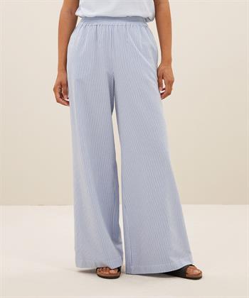 By-Bar wide leg seersucker broek strepen Randy