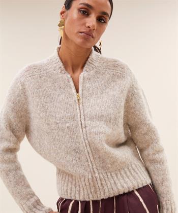By-Bar wolmix vest met rittssluiting Jonas Zip