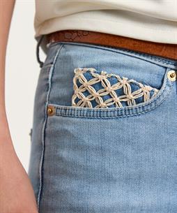 Cambio cropped jeans crochet detail Piper