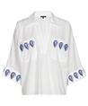 Caroline Biss blouse geborduurd blad