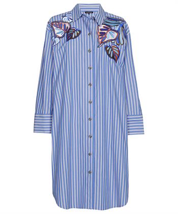 Caroline Biss blouse jurk strepen blad