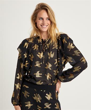 Caroline Biss blouse roezel zwaluw print
