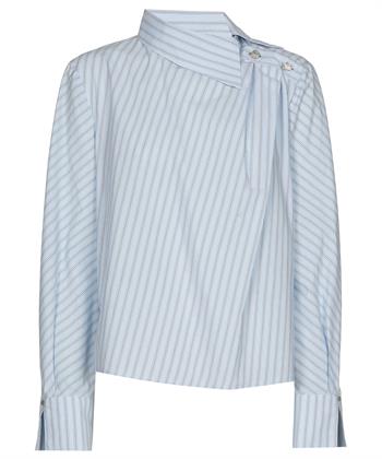 Caroline Biss blouse strepen asymmetrische kraag