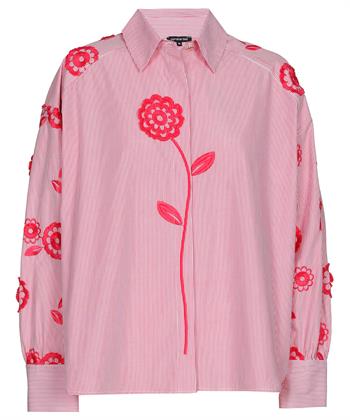 Caroline Biss blouse strepen borduursel