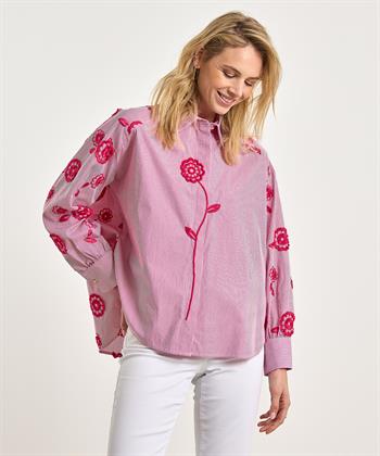 Caroline Biss blouse strepen borduursel