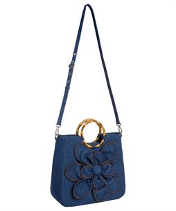 Caroline Biss denim tas bloem
