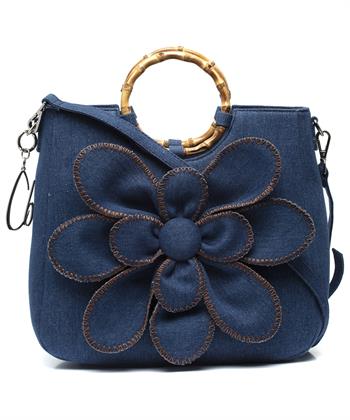 Caroline Biss denim tas bloem