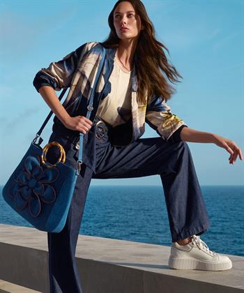 Caroline Biss denim tas bloem