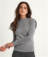 Caroline Biss lurex trui met schouderdetail