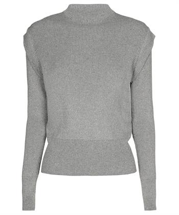 Caroline Biss lurex trui met schouderdetail